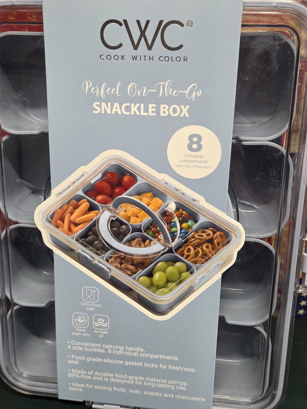 **Nwt- Perfect On-The-Go Snackle Box - Clear 8-Compartment** - Picture 2 of 8